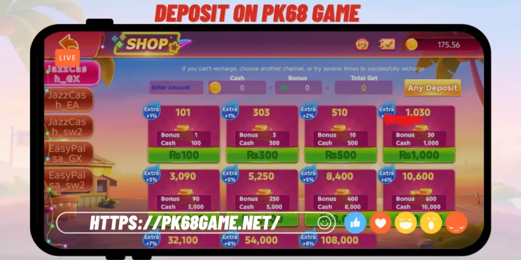 Doposit On PK68 Game